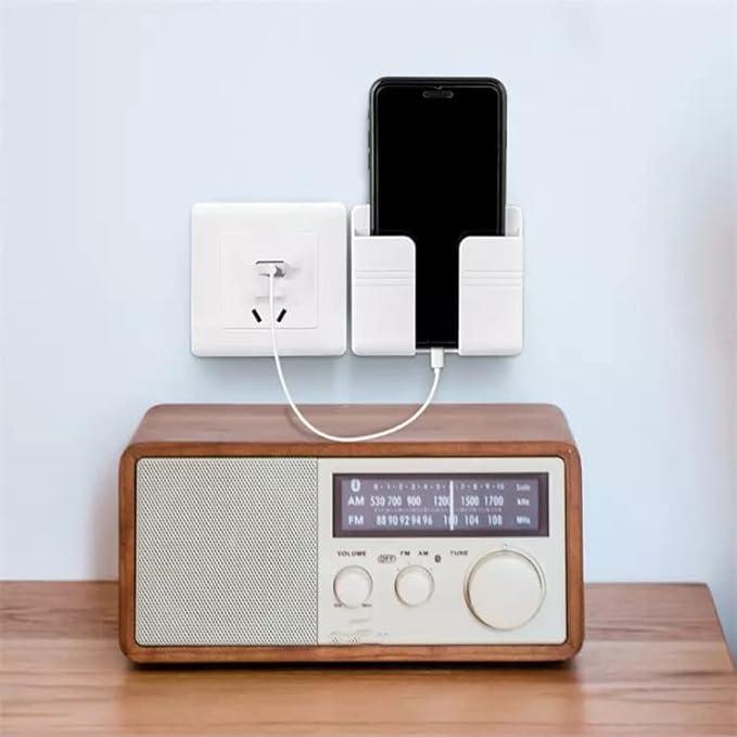 Wall Mounted Mobile Holder With Adhesive Strips& Charging Holder (Pack of 4)